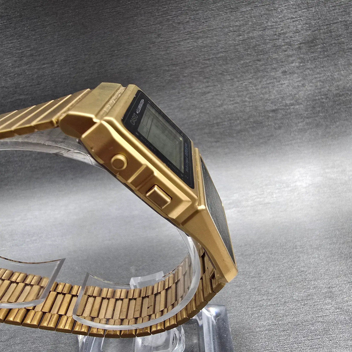 Casio DCB-611G Calculator Watch Men 33mm Gold Tone Chrono Alarm New Battery3