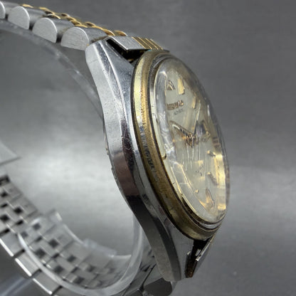 Seiko Automatic Watch Men 37mm Silver Dial Two Tone 6309-8029 Daydate Runs READ3