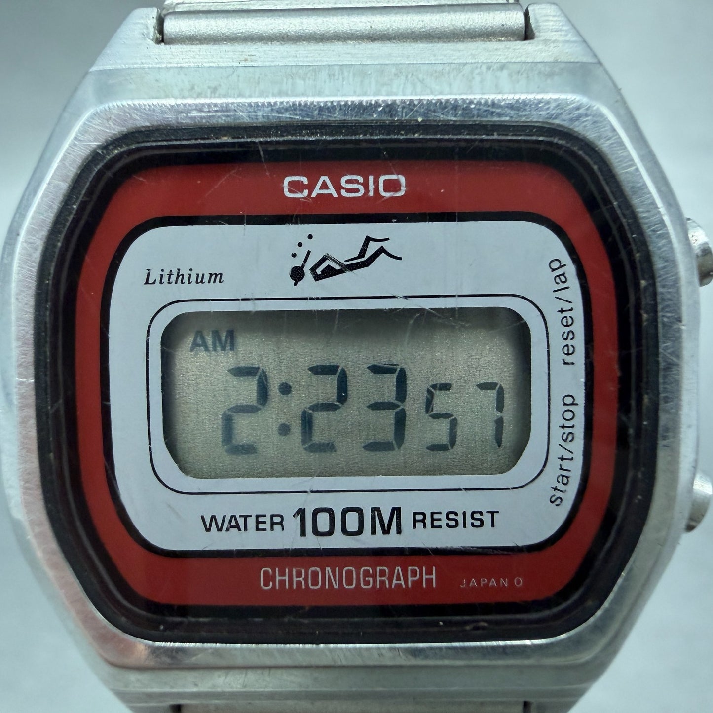 Casio LW-800 Watch Women 28mm Digital Silver Tone Chronograph New Batt  VTG1