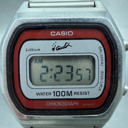 Casio LW-800 Watch Women 28mm Digital Silver Tone Chronograph New Batt  VTG1