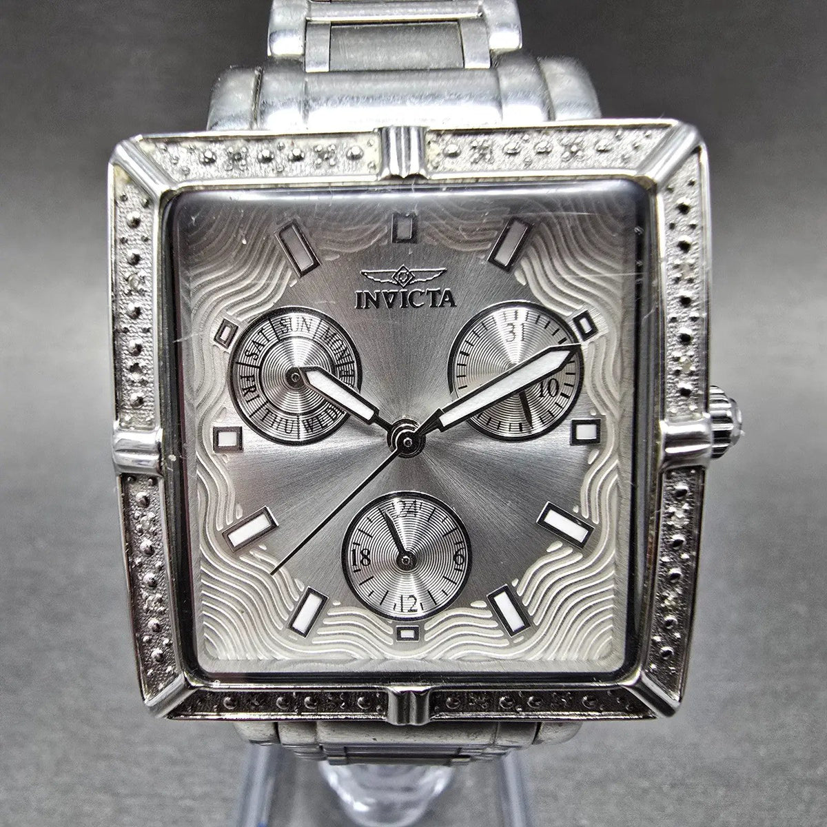 Invicta Wildflower Watch Women 33mm Silver Dial Silver Daydate Round New Battery0