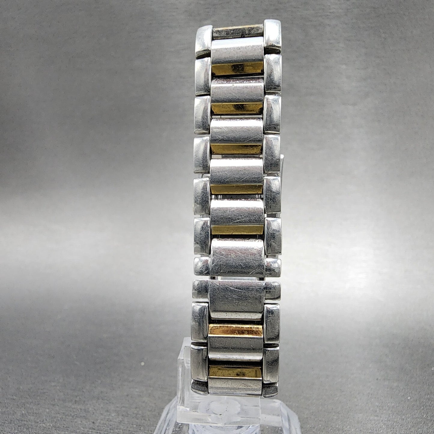 Bulova Tank Watch Women 21mm White Dial Two Tone Rectangle 98T49 New Battery