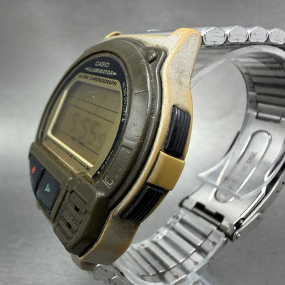 Casio F-V3 Voce Recorder Watch Men 42mm Silver Tone Digital Alarm Chrono New Bat2
