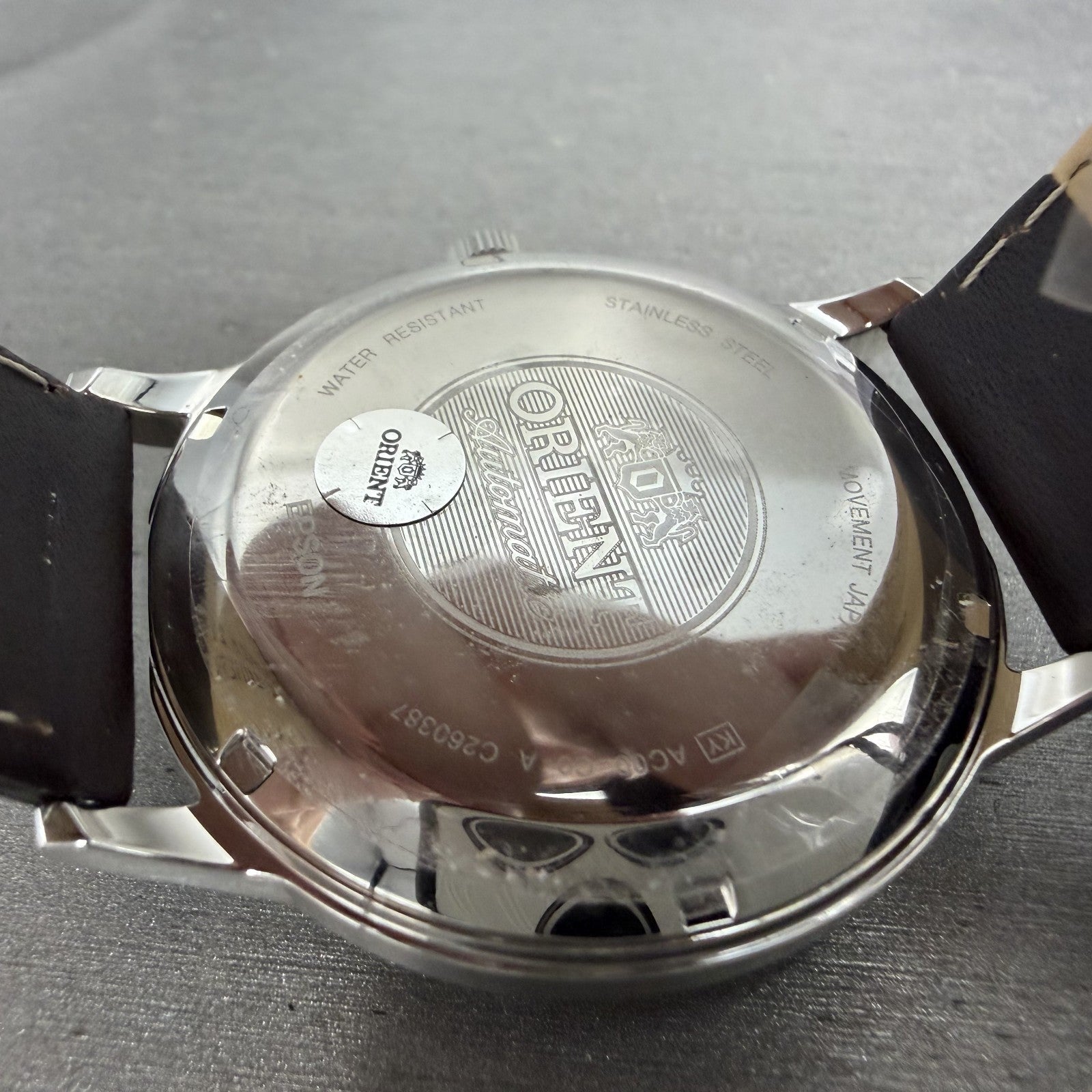 Orient Bambino Watch Men 41mm White Dial Stainless Steel Date Round Automatic AB9