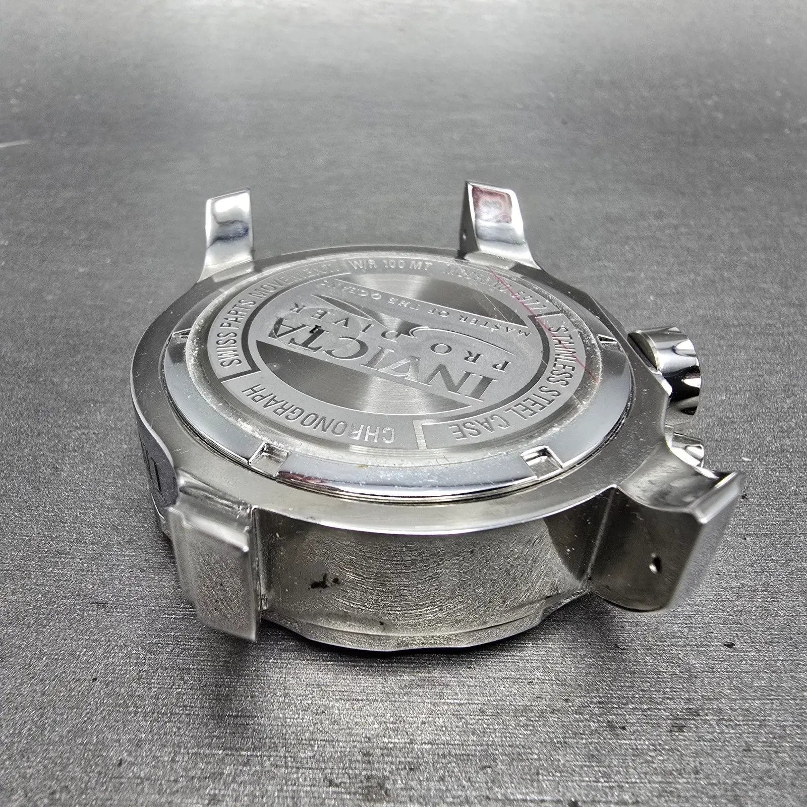 Invicta Pro Diver Chronograph Watch Men 48mm Black Dial Silver Tone 6977 New Bat12