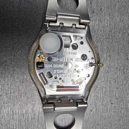 Swatch Skin Simple Like Watch Women 34MM Black Dial Clear Case SFK111G New Batt10