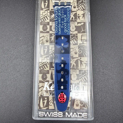 Swatch Access Lucky 7 Watch Men 34mm Blue Dial Clear Case SKZ116 New Battery NOS4