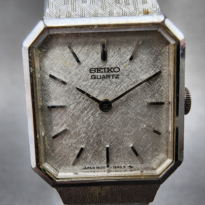 Seiko Watch Women 18mm Silver Dial Silver Tone Octagon 14005499 New Battery1