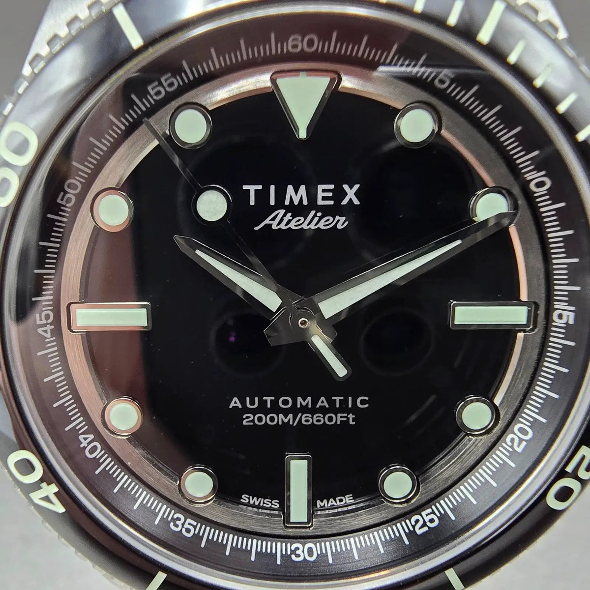 Timex Atelier Marine M1a Watch Men 41mm Black Dial Steel Automatic Diver1