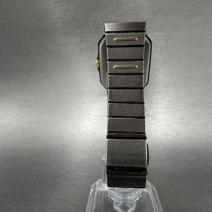 Seiko Tank Watch Men 27mm Gray Dial Gray & Gold Tone 9020-5169 New Battery7