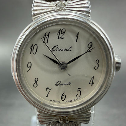 Orient Watch Women 20mm Silver Dial Silver Tone Round AD5377-00 New Battery1