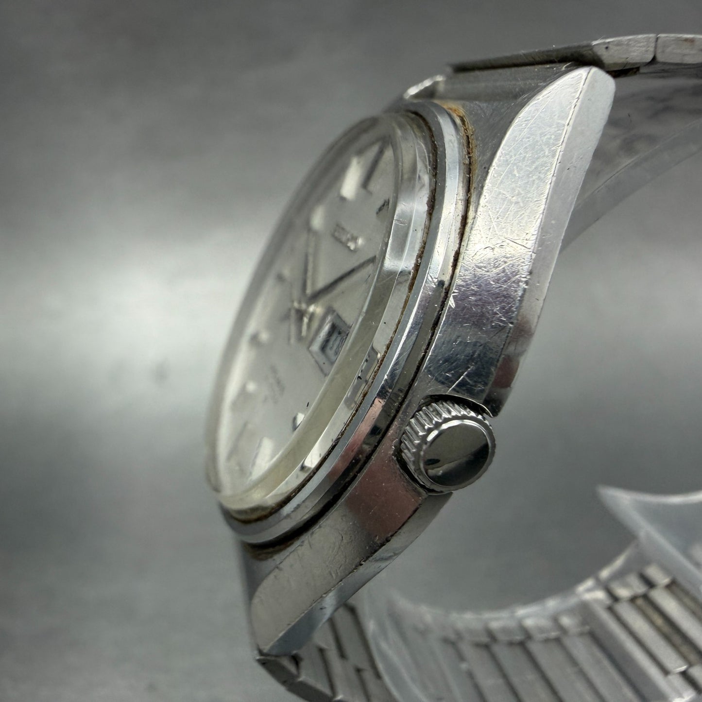Seiko Lord Matic Watch Men 36mm Silver Dial Silver Tone Daydate READ!!!!!! Runs2