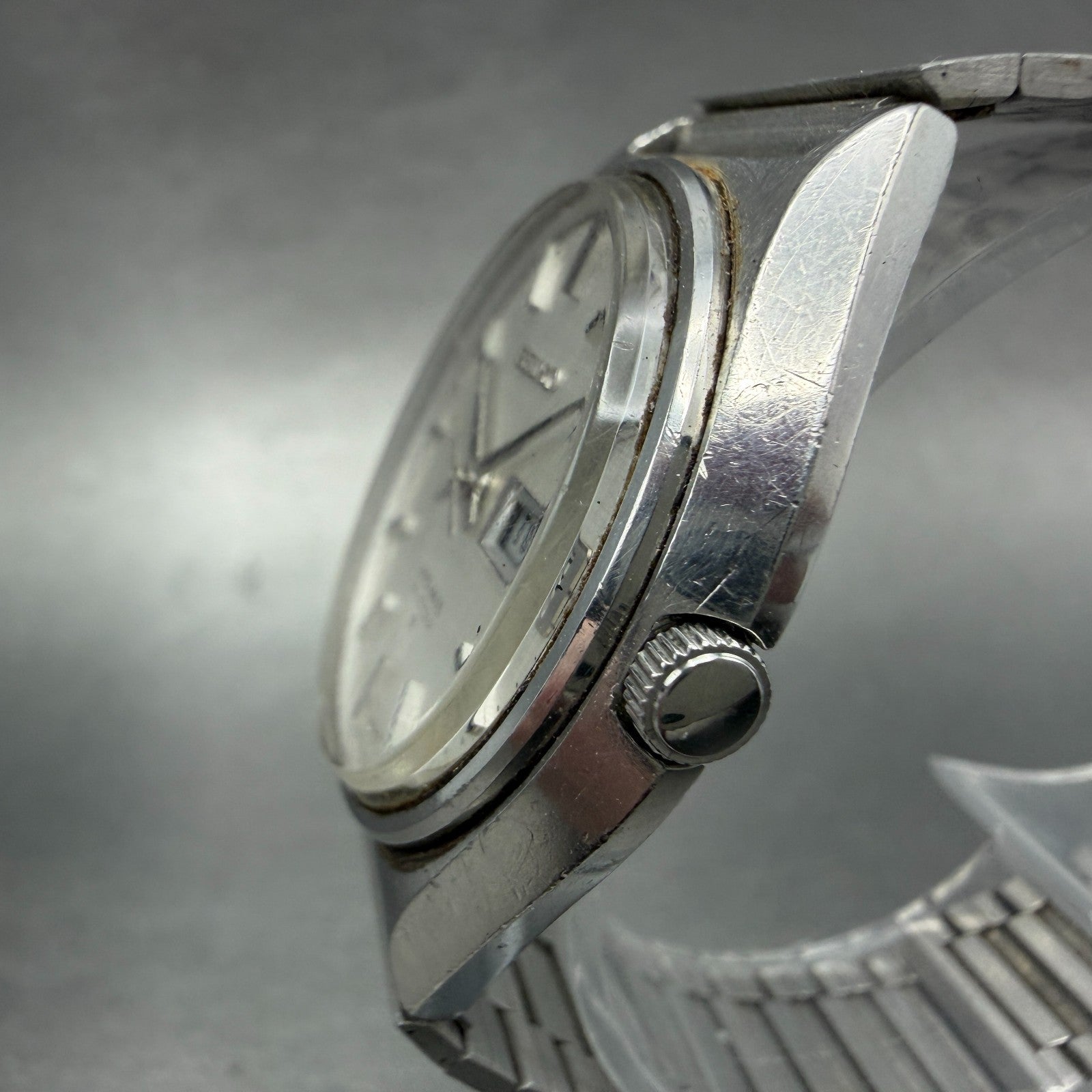 Seiko Lord Matic Watch Men 36mm Silver Dial Silver Tone Daydate READ!!!!!! Runs2