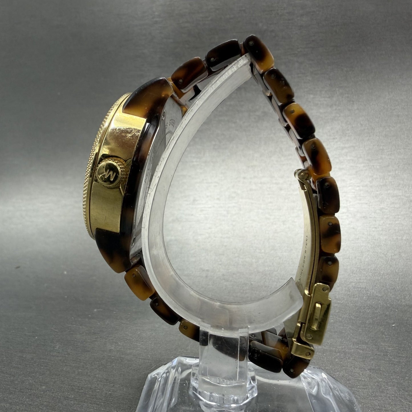 Michael Kors Watch Women 37mm Brown Dial Gold Tone Tortas Daydate New BatteryABC6