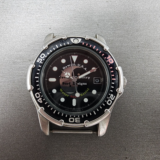 Orient Town & Country Surf Design Dive Watch Men 36mm Black Dial Silver NewBat110