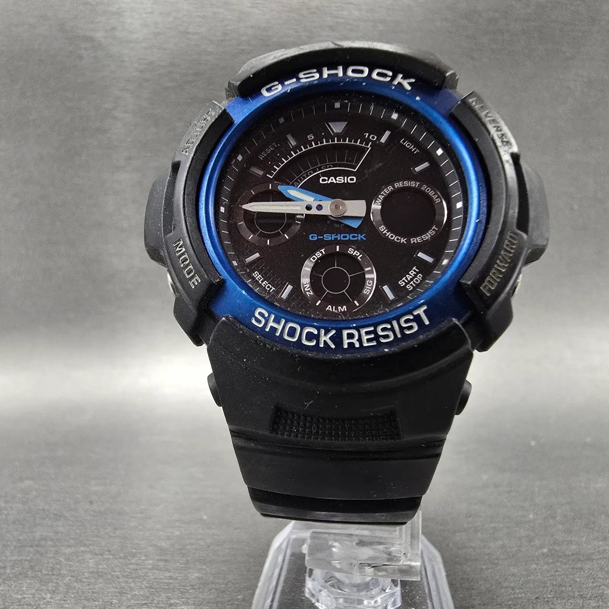 Casio G-Shock AW-591 Watch Men 47mm Black Black Analog Digital Alarm Chrono PART6