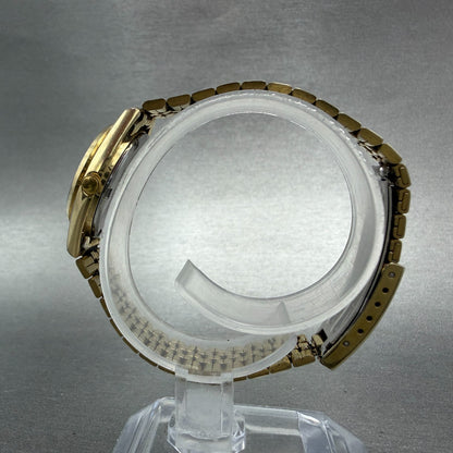 Seiko Watch Women 24mm Gold Dial Gold Tone Date Round 3Y02-0010 New Battery6