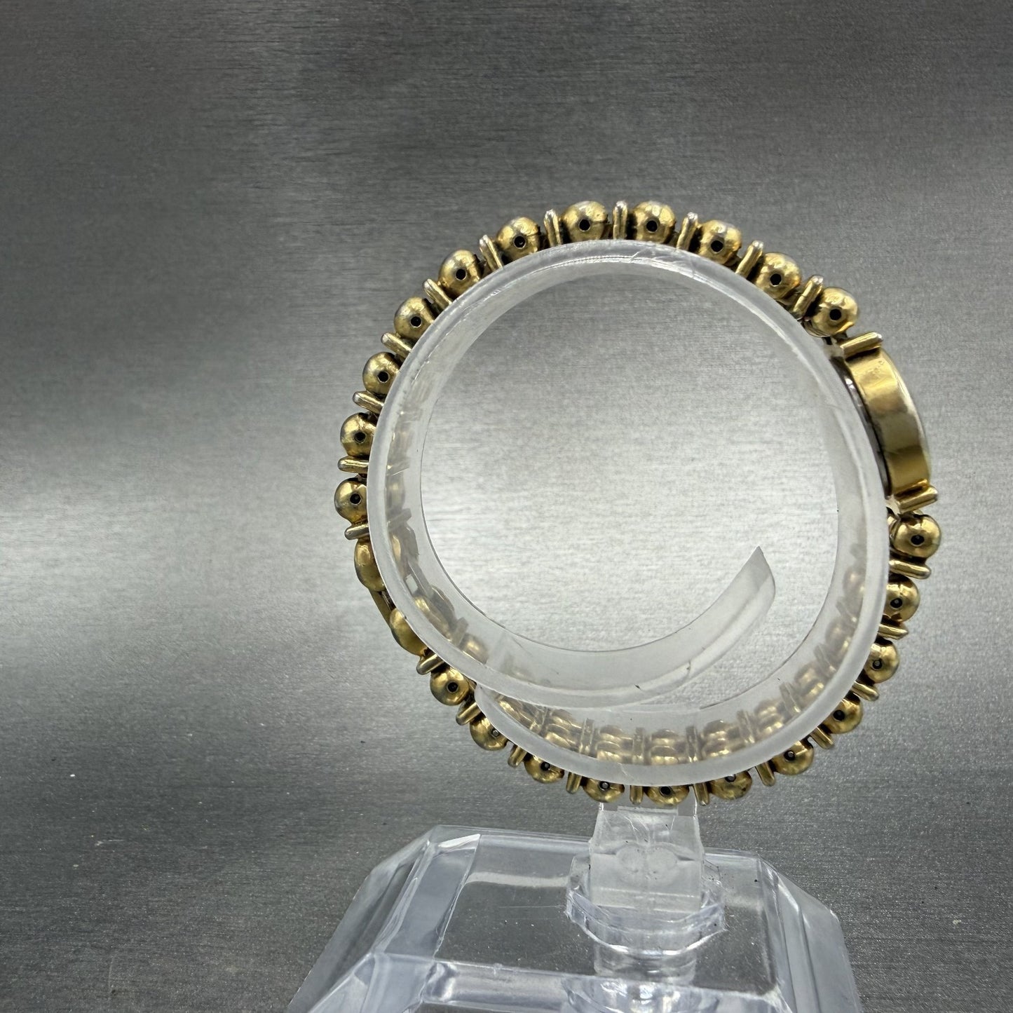 Seiko Watch Women 15mm Champagne Dial Gold Tone Round 1E20-0449 New Battery7
