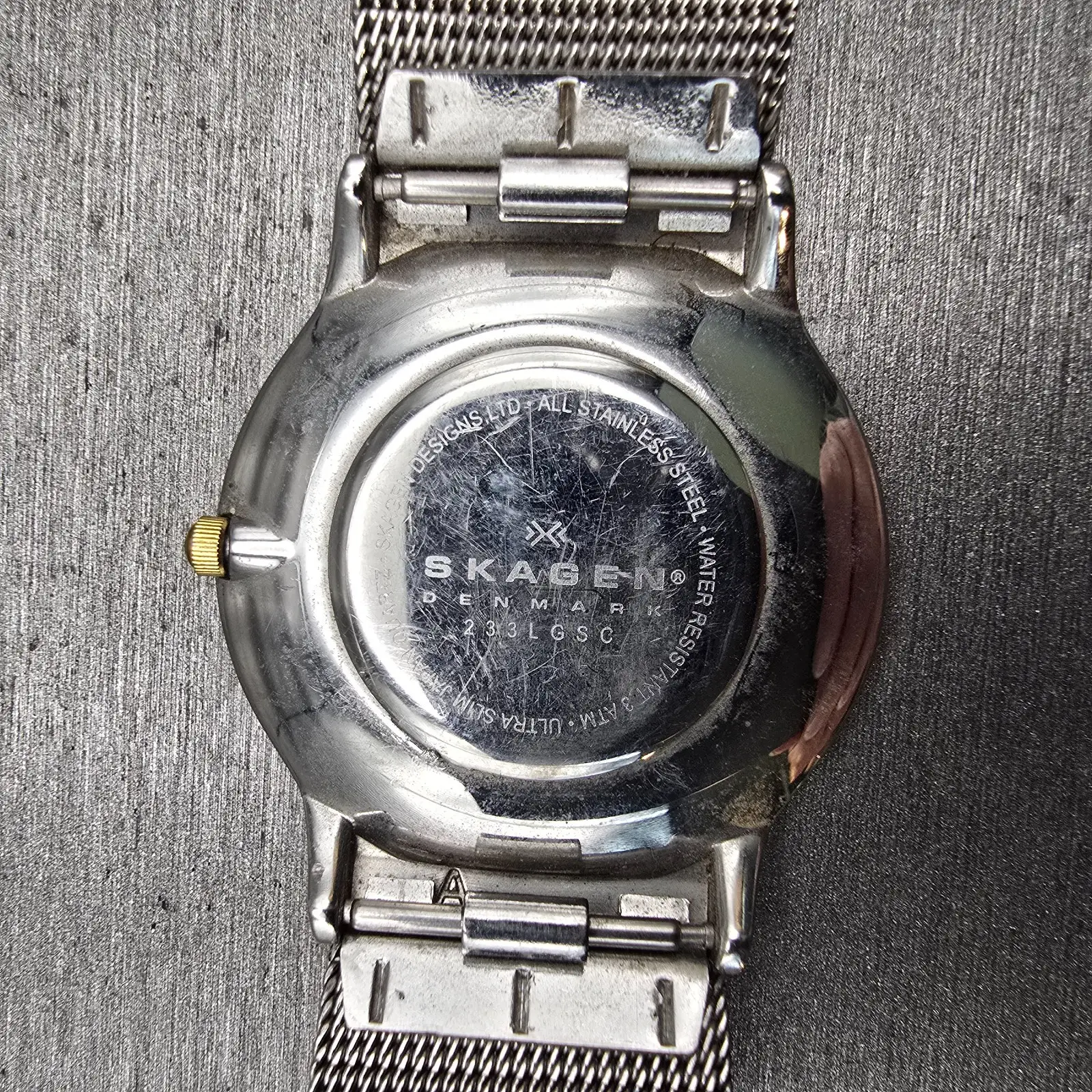 Skagen Watch Men 33mm Silver Dial Silver Tone Round Mesh Band 233LGSC New Batt10