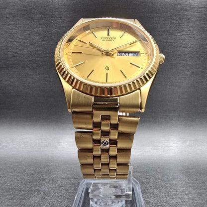 Citizen President Watch Men 35mm Gold Dial Gold Tone Daydate 6100-R00391 New Bat5
