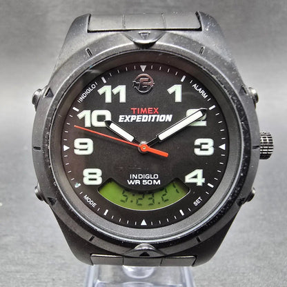 Timex Expedition Watch Men 38mm Black Dial Black Case Alarm Chronograph New Bat0