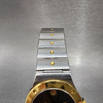 Movado Museum Watch Women 25mm Black Dial Two Tone Round 81.36.816.02 New Batt4