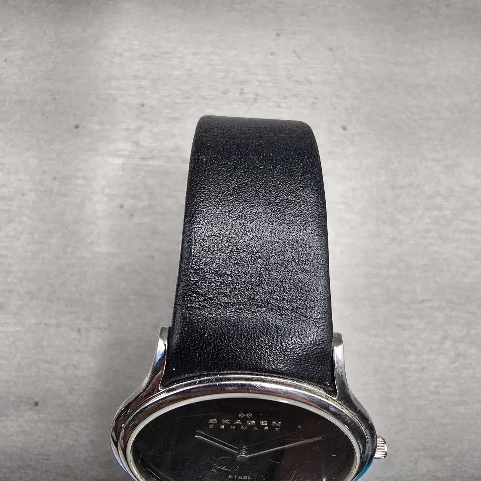 Skagen Watch Men 37mm Black Dial Silver Tone Round 256LSLB READ!! New Battery4