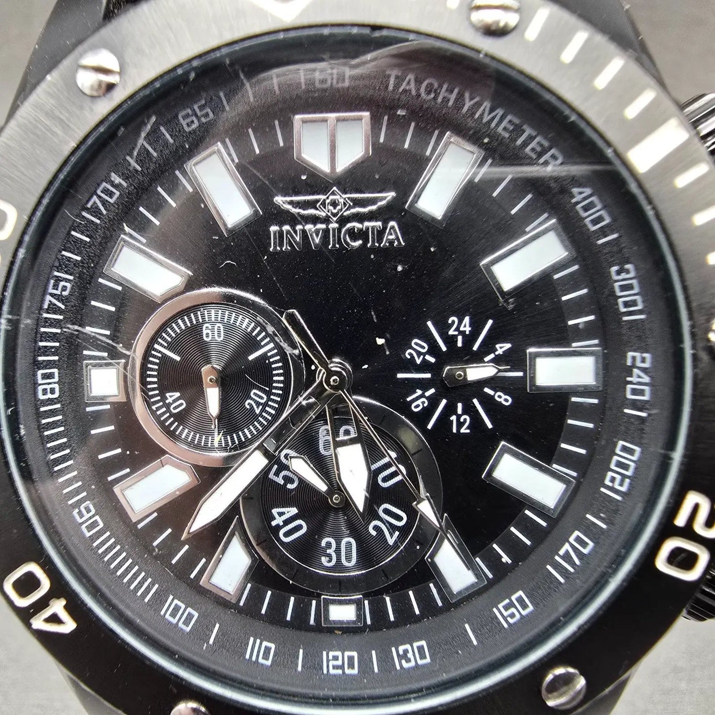Invicta Seaspider Chronograph Watch Men 50mm Black Dial Black Tone 14862 PARTS2