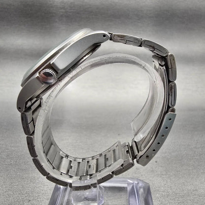 Seiko Alba Carib Watch Men 35mm Black Dial Silver Tone Daydate V743-8000 New Bat6