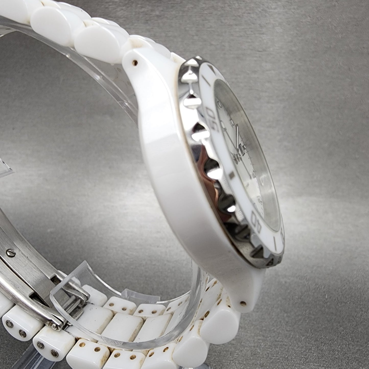 Daniel Steiger Dive Watch Women 38mm MOP Dial White Ceramic Date Round New Batt3