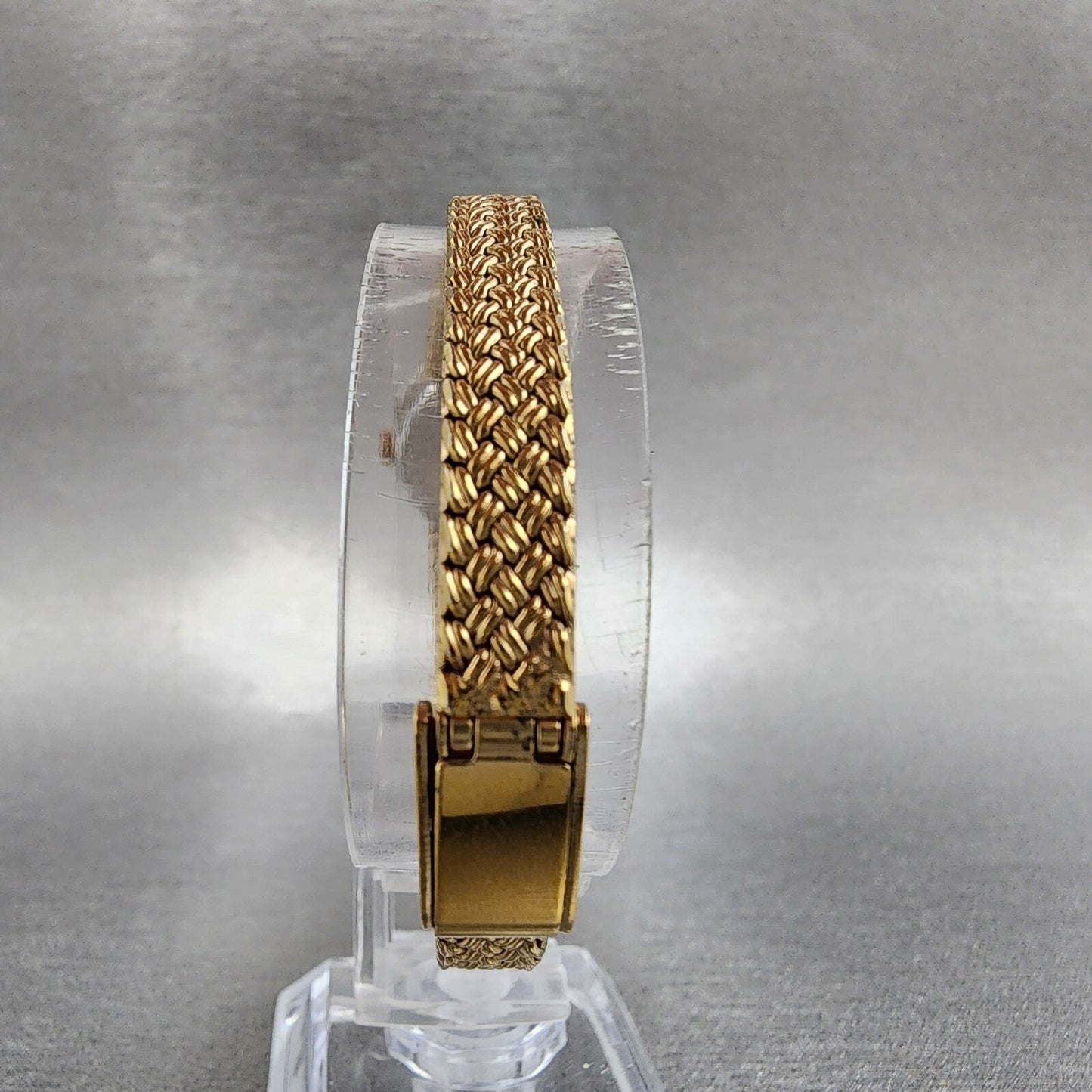 Gruen Precision Watch Women 14mm Gold Dial Gold Tone Diamond Bezel New Battery7