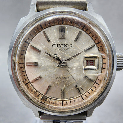 Seiko Chorus Watch Women 25mm Silver Dial Silver Tone Date Manual 2118-0260 Runs