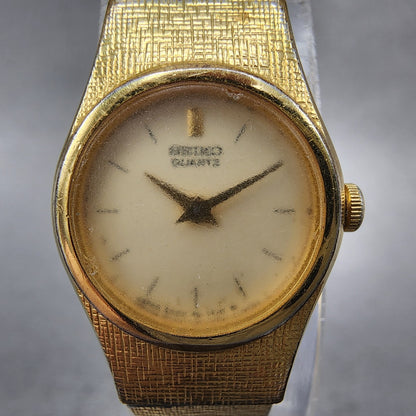 Seiko Watch 17mm Women Champagne Dial Gold Tone Round 20200329 New Battery2