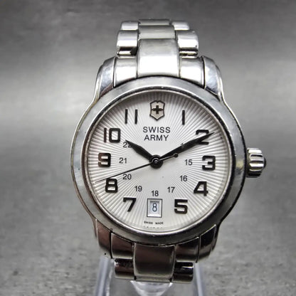 Victorinox Swiss Army Vivante Watch Women 28mm Silver Dial Steel Date New Batt0