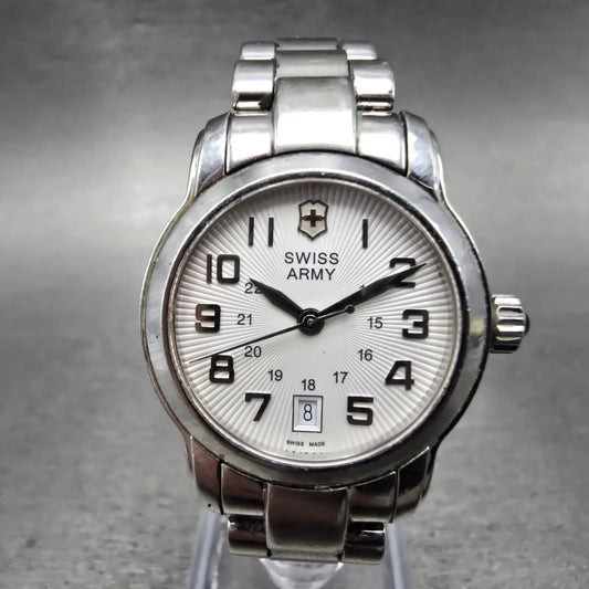 Victorinox Swiss Army Vivante Watch Women 28mm Silver Dial Steel Date New Batt0