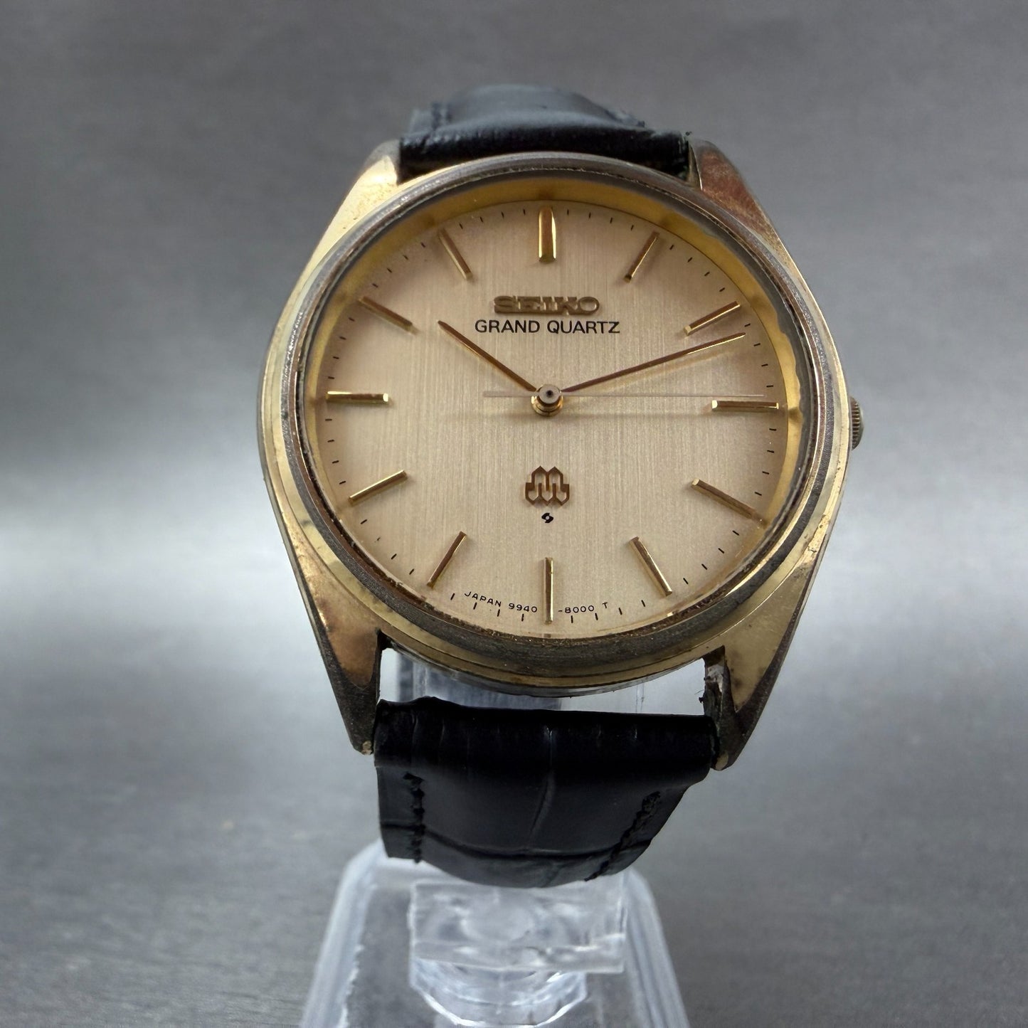 Seiko Grand Quartz Watch Men 35mm Champagne Dial Gold Tone 9940-8010 New Battery5