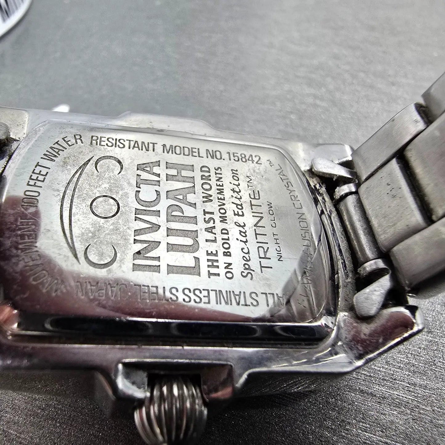 Invicta Lupah Watch Women 29mm Silver Dial Silver Tone Rectangle 15842 New Batt10