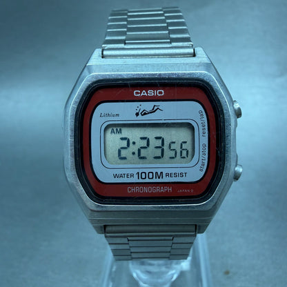 Casio LW-800 Watch Women 28mm Digital Silver Tone Chronograph New Batt  VTG0