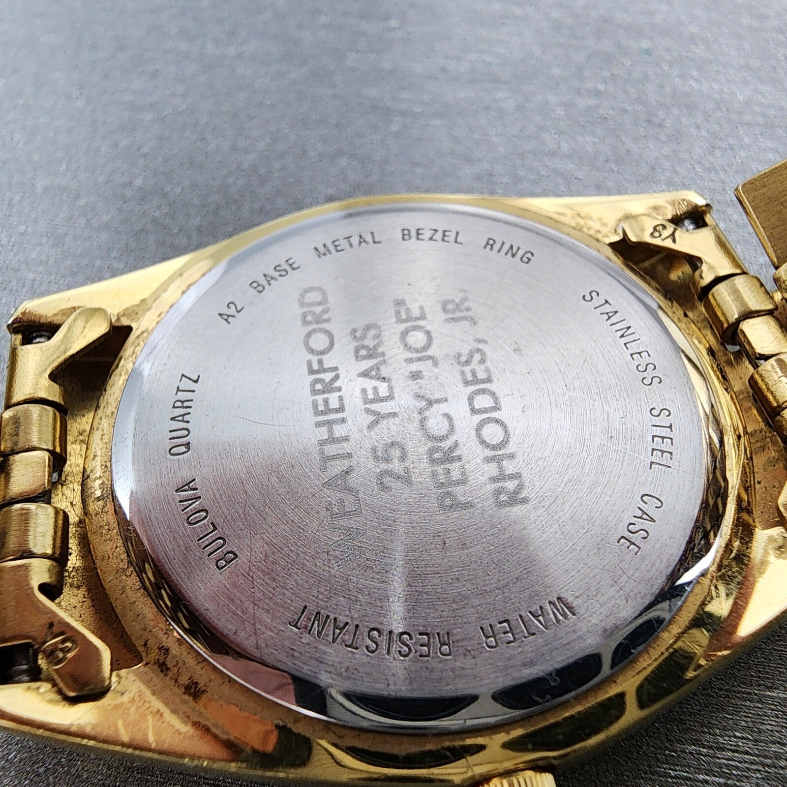Bulova Watch Men 35mm Black Dial Gold Tone Date 92N99 New Battery10