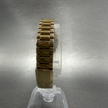 Seiko SQ Watch Women 24mm Gold Dial Gold Tone Daydate Round 3E23-0A60 NewBatt HG7
