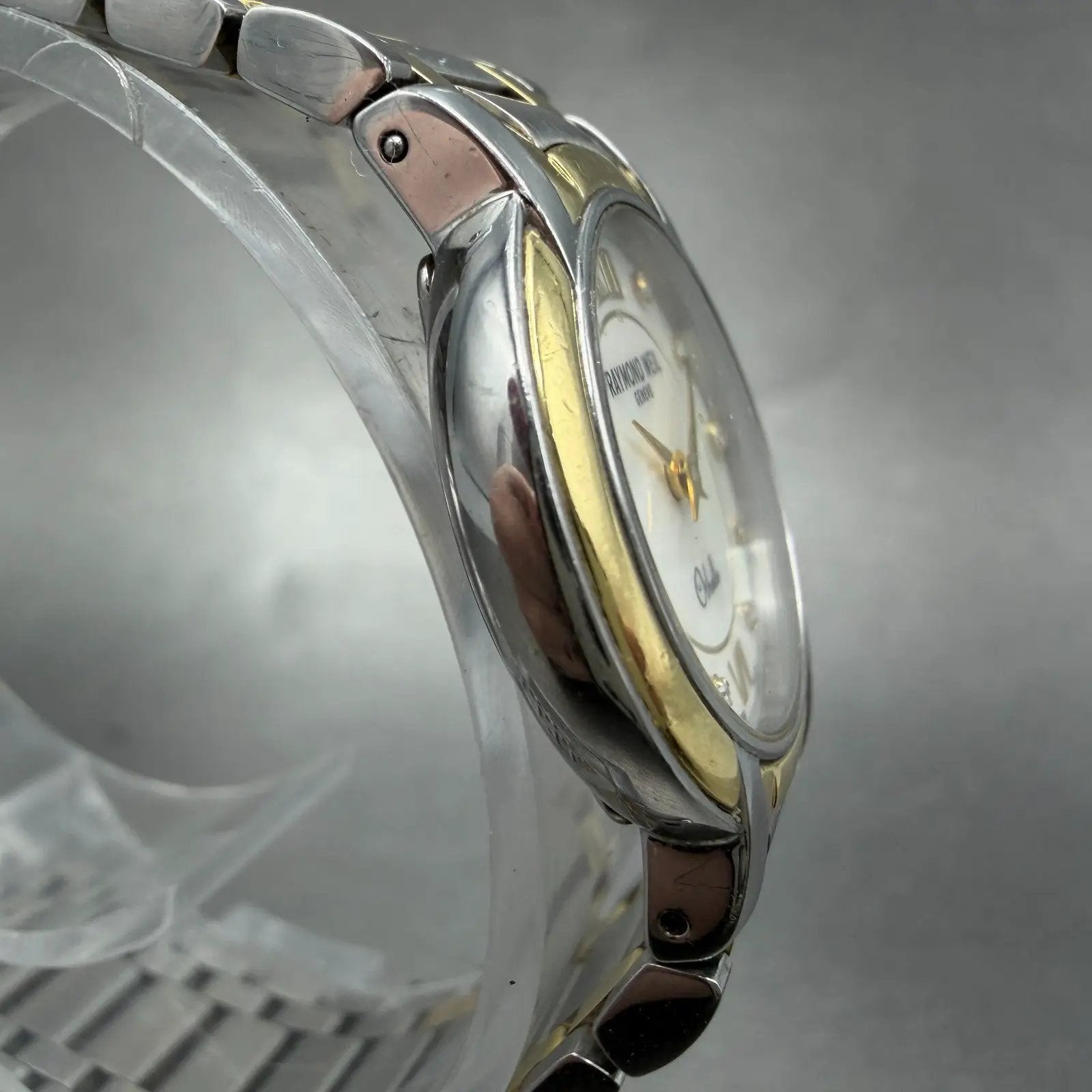 Raymond Weil Othello Watch Women 25mm MOP Dial Two Tone Diamonds  2320 New Batt3