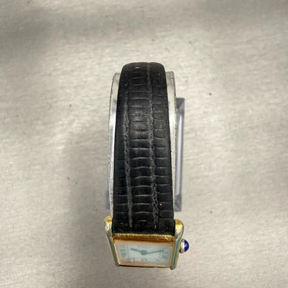 Seiko Watch Women 17mm Cream Dial Gold Tone Rectangle 1400-5039 New Battery VTG4