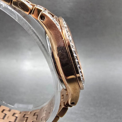 Citizen Eco-Drive Watch Women 28mm MOP Dial Rose Gold Tone Date EW1228-53D Runs3