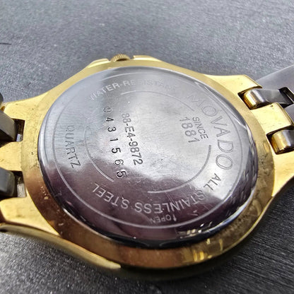 Movado Museum Watch Men 35mm Black Dial Gold Tone Round 88-E4-9872 New Battery9