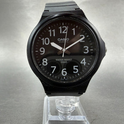Casio Watch Men 43mm Black Dial Black Tone Round MW-240 New Batt Arabic Numerals5