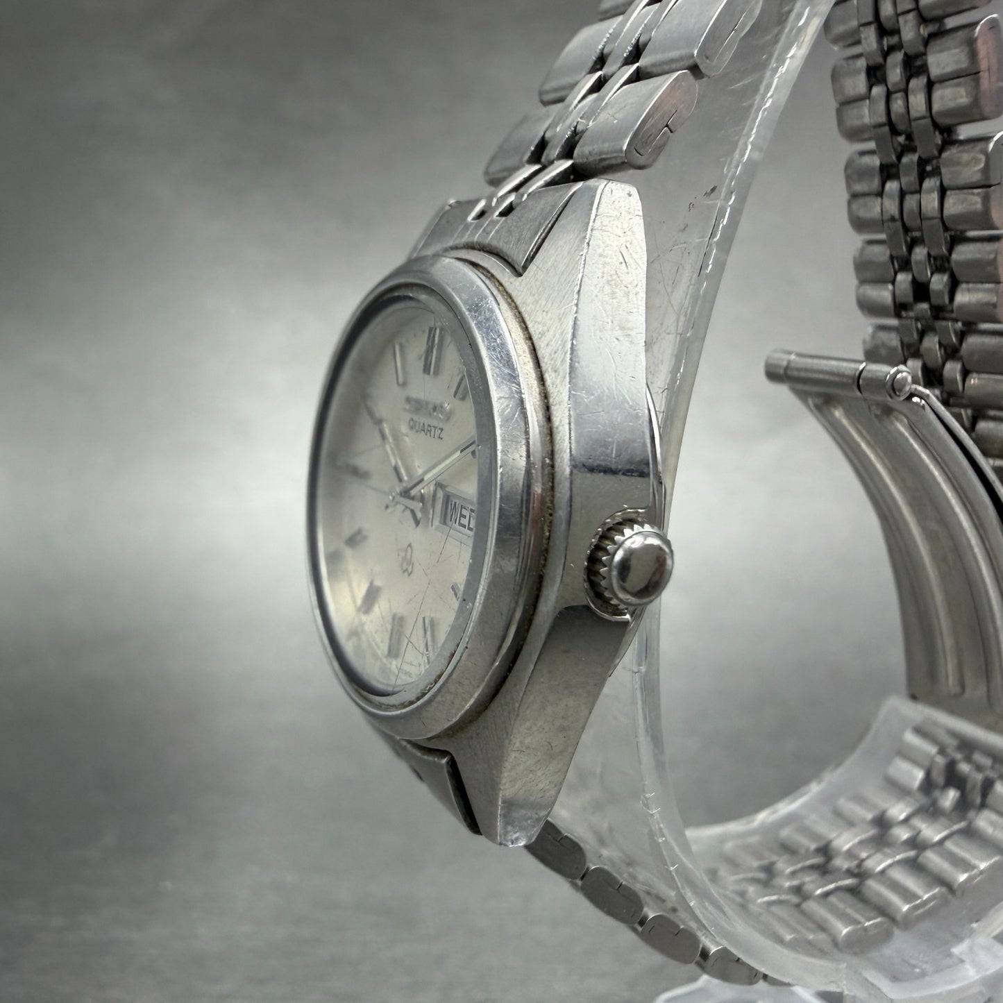 Seiko Watch Women 25mm Silver Dial Silver Tone Daydate 7903-0090 New Battery2