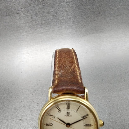 Citizen Noblia Watch Women 27mm Champagne Dial Gold Tone Date New Battery VTG4