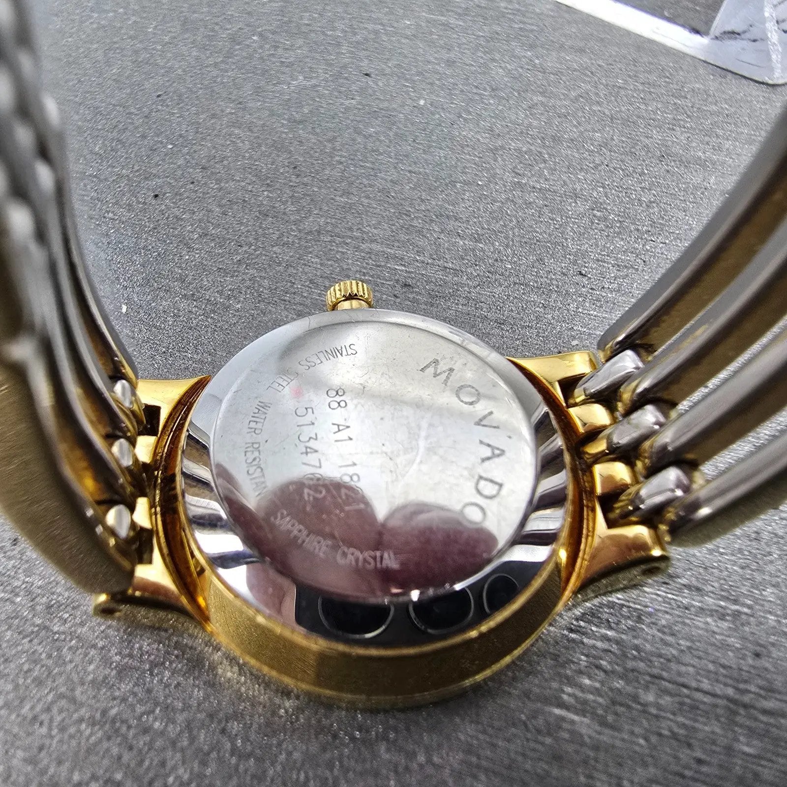 Movado Esperanza Watch Women 23mm Black Dial Gold Tone Round 88 A1 182 New BattP9