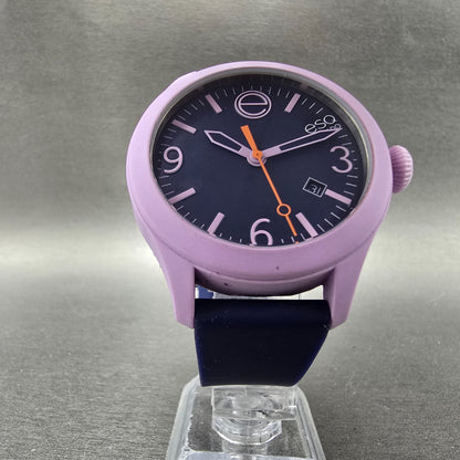 ESQ Movado One Watch Women 42mm Purple Dial Pink Date Round 07301433 New Battery5
