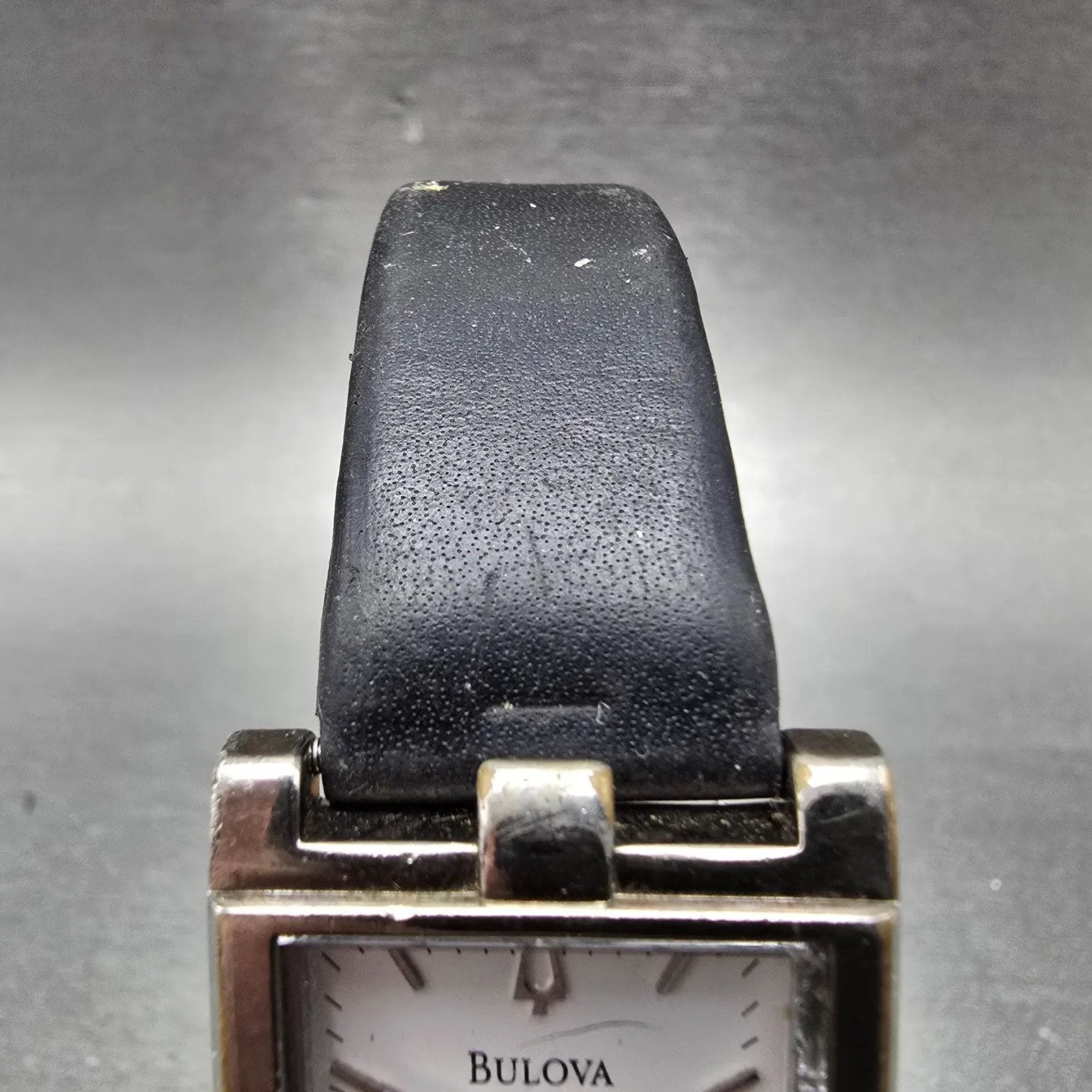 Bulova Tank Watch Men 25mm White Dial Silver Tone Date Rectangle 96B47 PARTS VTG5
